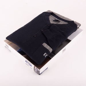 Pigiama uomo invernale Enrico Coveri EP2061 blu caldo cotone gessato