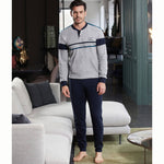 Pigiama uomo invernale Enrico Coveri EP2052 grigio caldo cotone