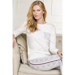 Pigiama donna Enrico Coveri EP4058 lungo cotone panna