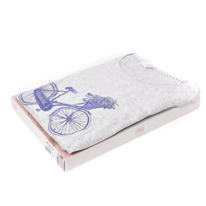 Pigiama donna Enrico Coveri ep5177 cotone rigato bicicletta grigio
