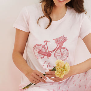 Pigiama donna Enrico Coveri ep5177 cotone 100% rigato bicicletta