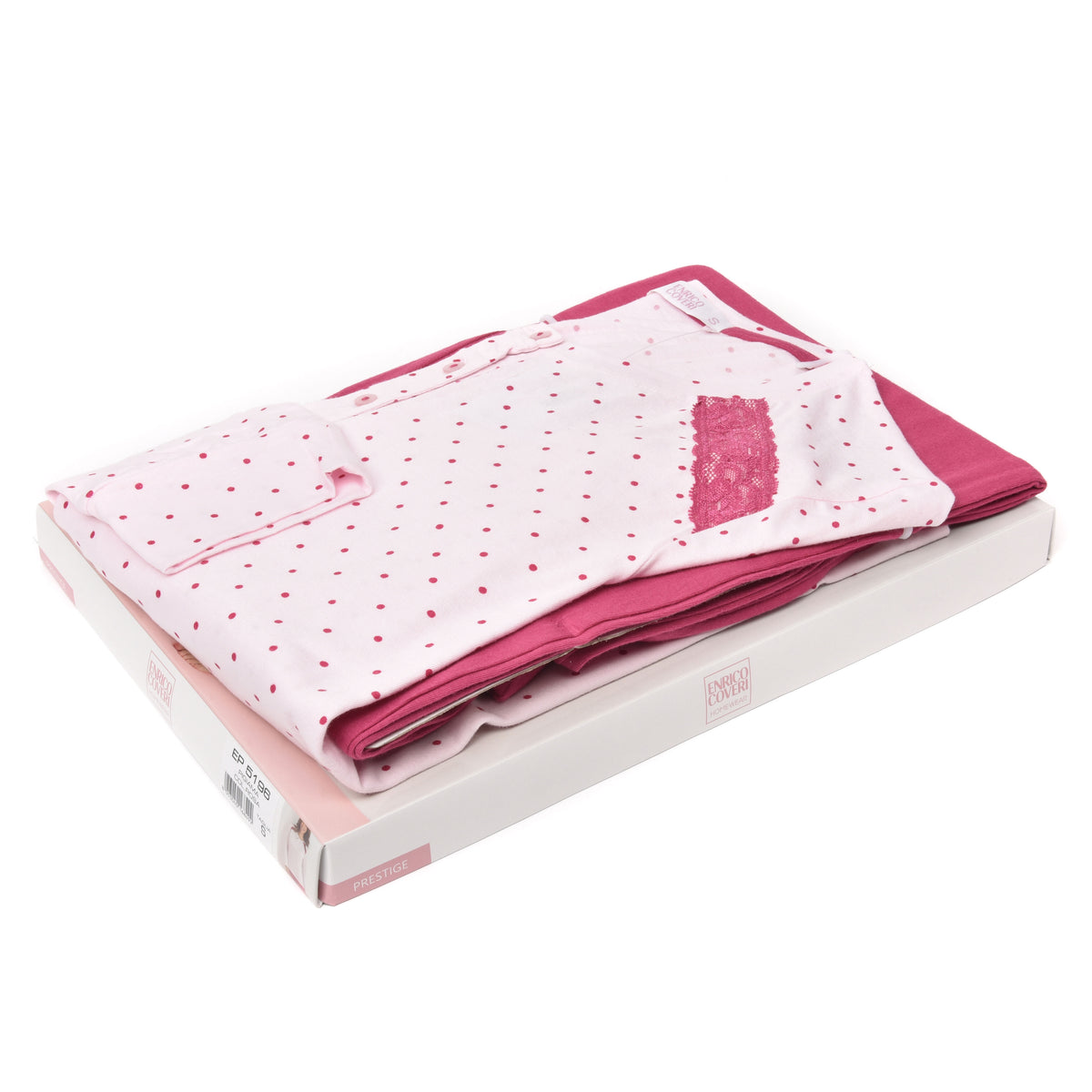 Pigiama donna Enrico Coveri ep5196 cotone 100% rosa con pois