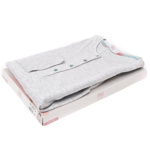Pigiama donna Enrico Coveri ep5205 cotone grigio melange turchese