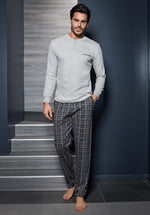 Pigiama uomo Enrico Coveri invernale ep6068 grigio caldo cotone
