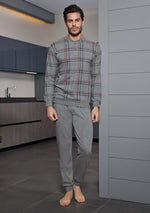 Pigiama uomo invernale Enrico Coveri ep6070 caldo cotone grigio