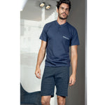 Pigiama uomo Enrico Coveri ep9062 corto cotone blu