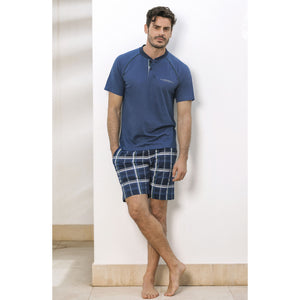 Pigiama uomo Enrico Coveri EP9133 corto cotone oceano