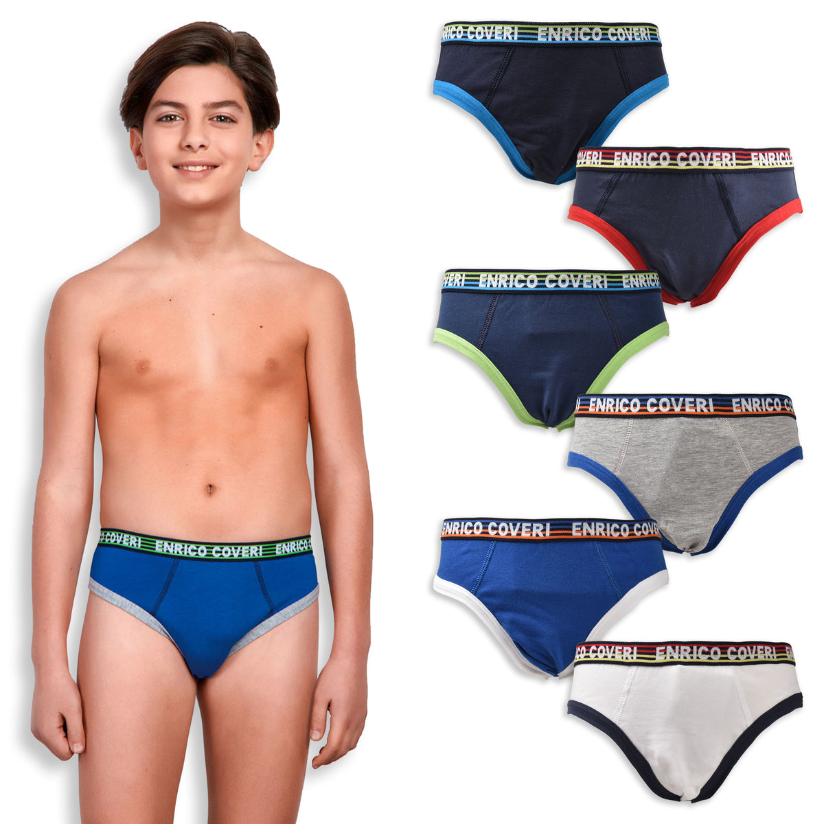 Slip bimbo ragazzo Enrico Coveri ES4106 cotone elastico 6 pz