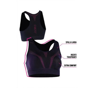 Reggiseno top sportivo Jadea fitness 110985 traspirante nero / lime