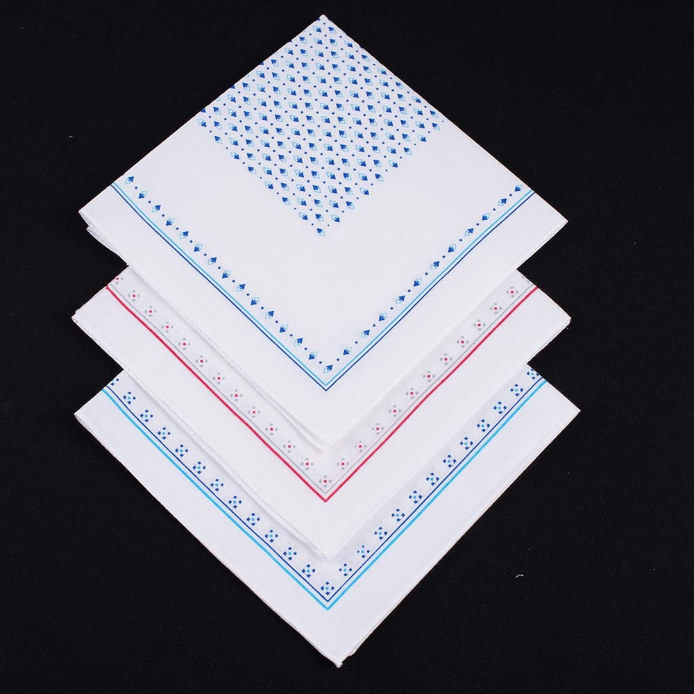 Set di 12 fazzoletti da naso a fantasia 100% cotone