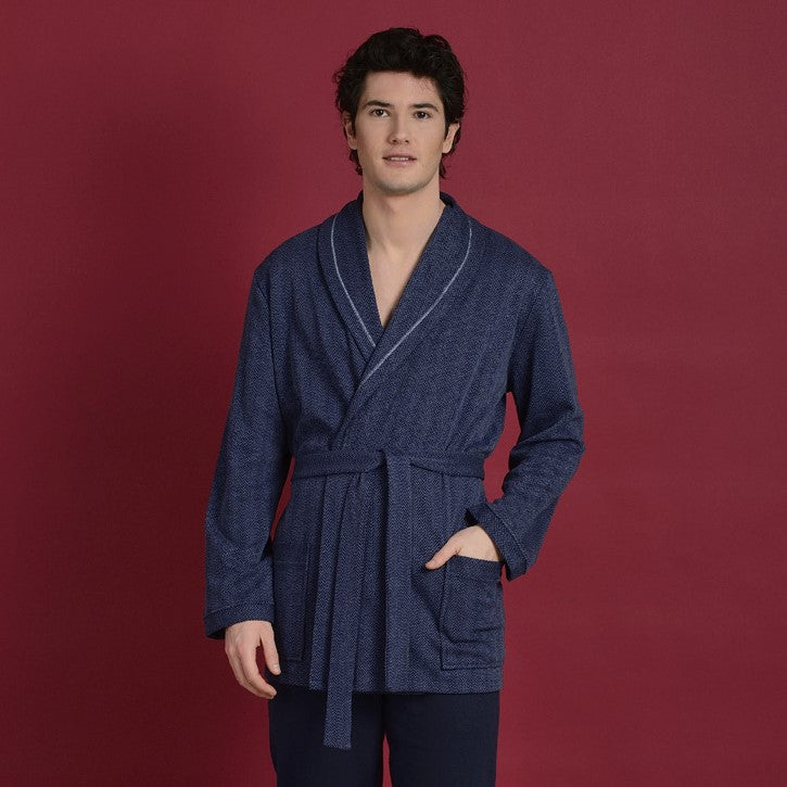 Giacca da camera uomo in caldo cotone Fascino 7306 Jeans