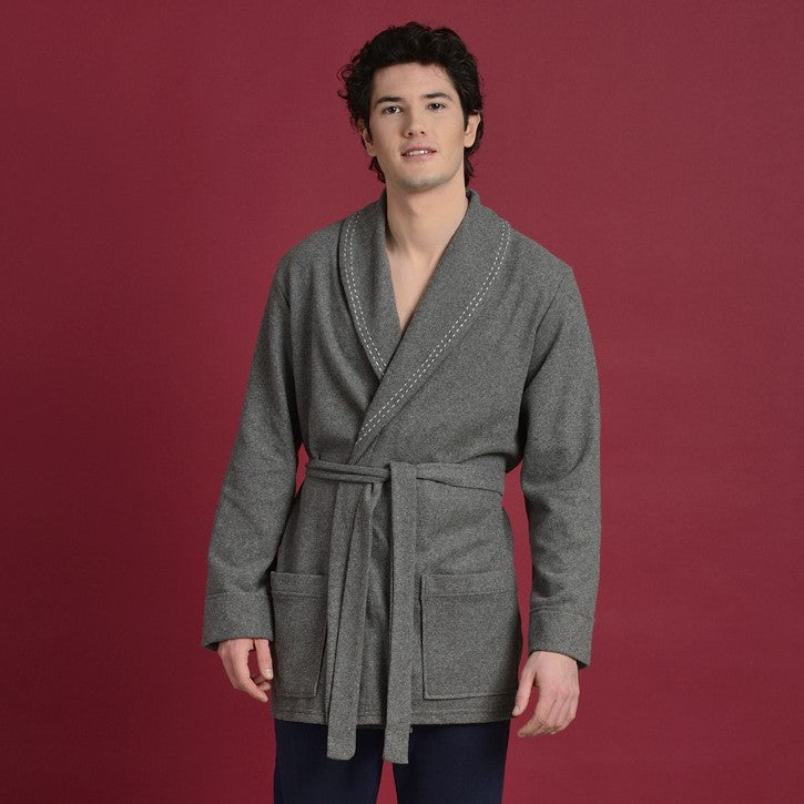 Giacca da camera uomo in cotone cimato Fascino 7215 Grigio