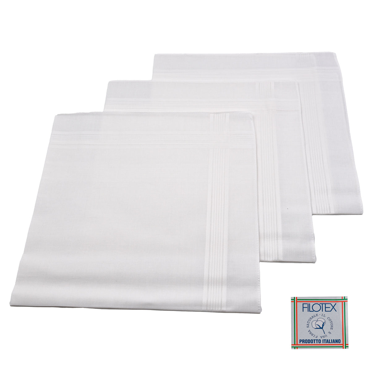Set da 12 fazzoletti Filotex 100% cotone bianco 1 made in Italy