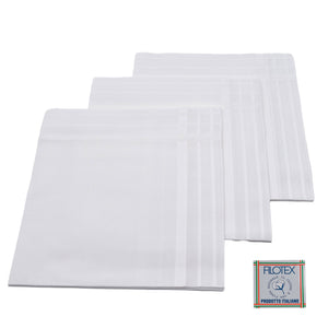 Set da 12 fazzoletti Filotex Elio 100% cotone bianco 5 made in Italy