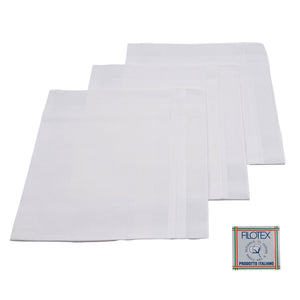 Set da 12 fazzoletti Filotex Elio 100% cotone bianco 2 made in Italy