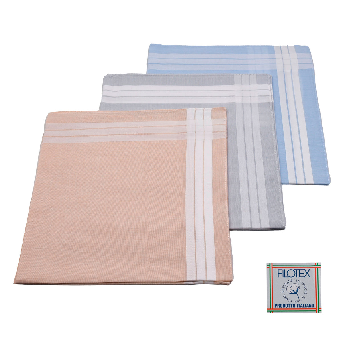 Set da 12 fazzoletti Filotex Elio 100% cotone pastello 7 made in Italy