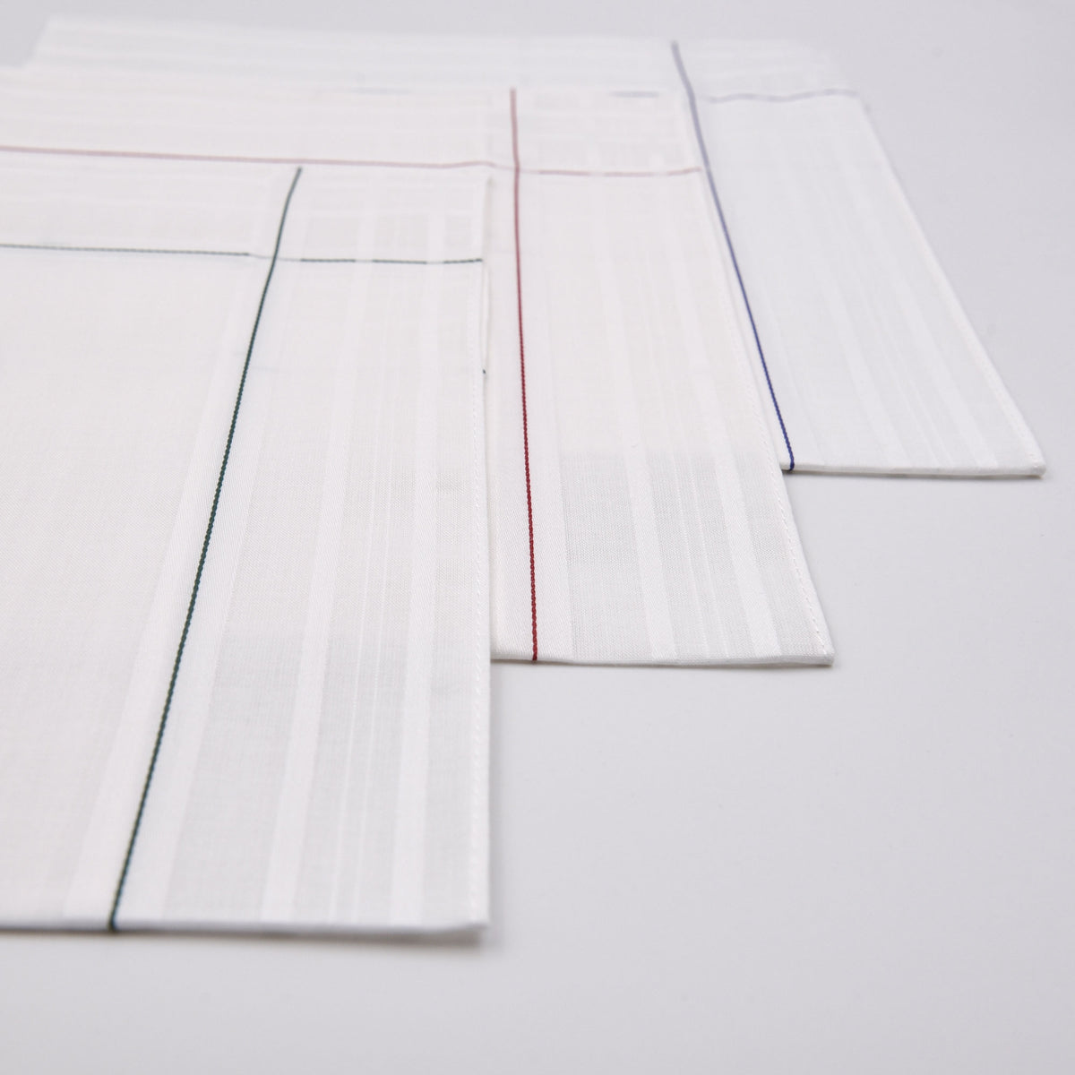 Set da 12 fazzoletti Filotex Elio 100% cotone bianchi rigato 2 made in Italy