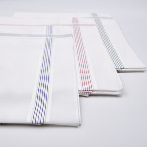 Set da 12 fazzoletti Filotex Elio 100% cotone bianchi rigato 5 made in Italy