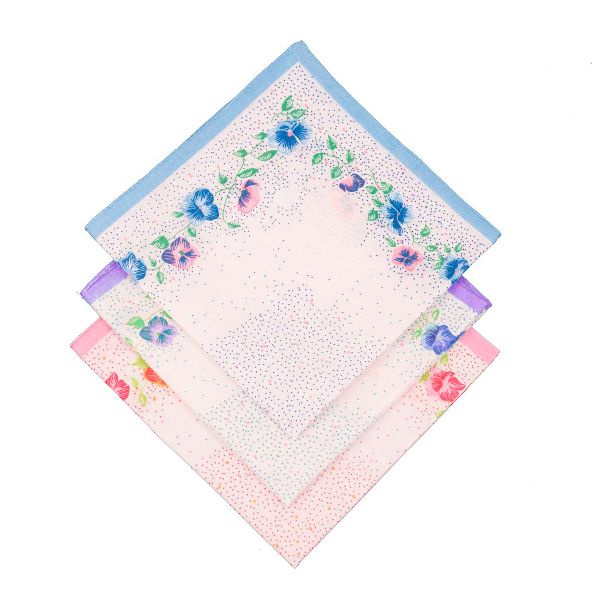 Set di 6 fazzoletti donna da naso ghirlanda floreale colorata