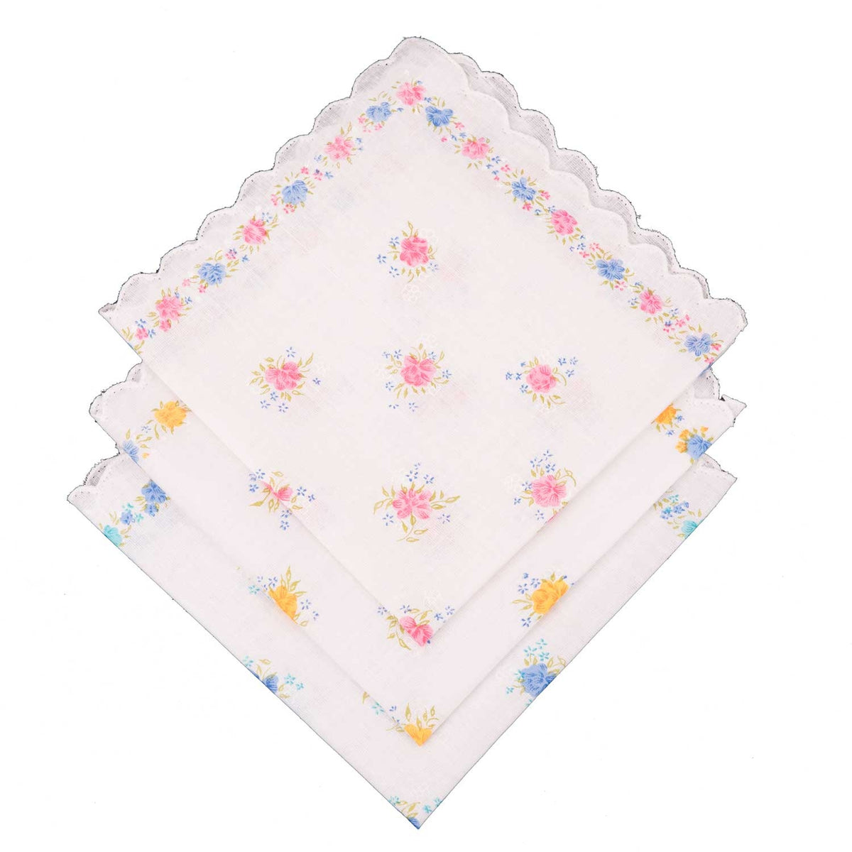 Set di 6 fazzoletti donna da naso fantasia floreale colorata in 100% cotone