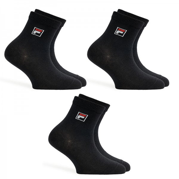 Calze corte bambino Fila F1042 nere cotone 3 paia