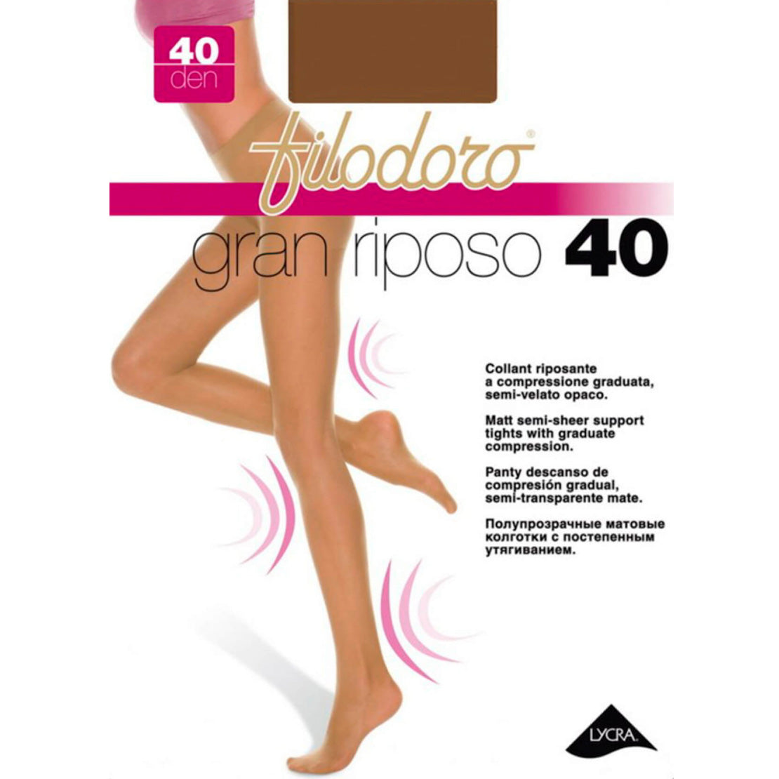 Collant compressione graduata Filodoro gran riposo 40 den 3 paia