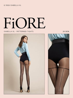 Collant Fiore Isabella 20 den fantasia riga posteriore nero