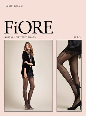 Collant Fiore Nada 20 den fantasia riga laterale nero