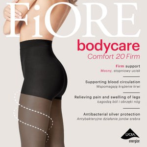 Collant riposanti gambe pesanti cellulite Fiore 20 den compressione graduata