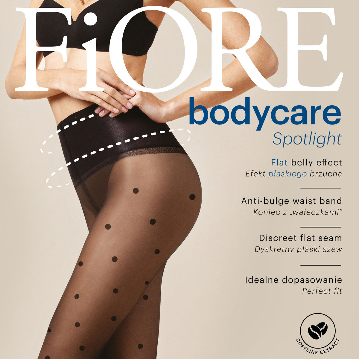 Sexy collant Fiore Spotlight 20 den modellante pois nero