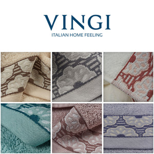 Vingi set asciugamani viso + ospite cotone Fiorella