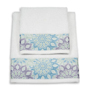 Vingi set asciugamani viso + ospite cotone Flowers
