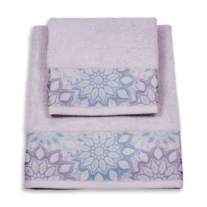 Vingi set asciugamani viso + ospite cotone Flowers