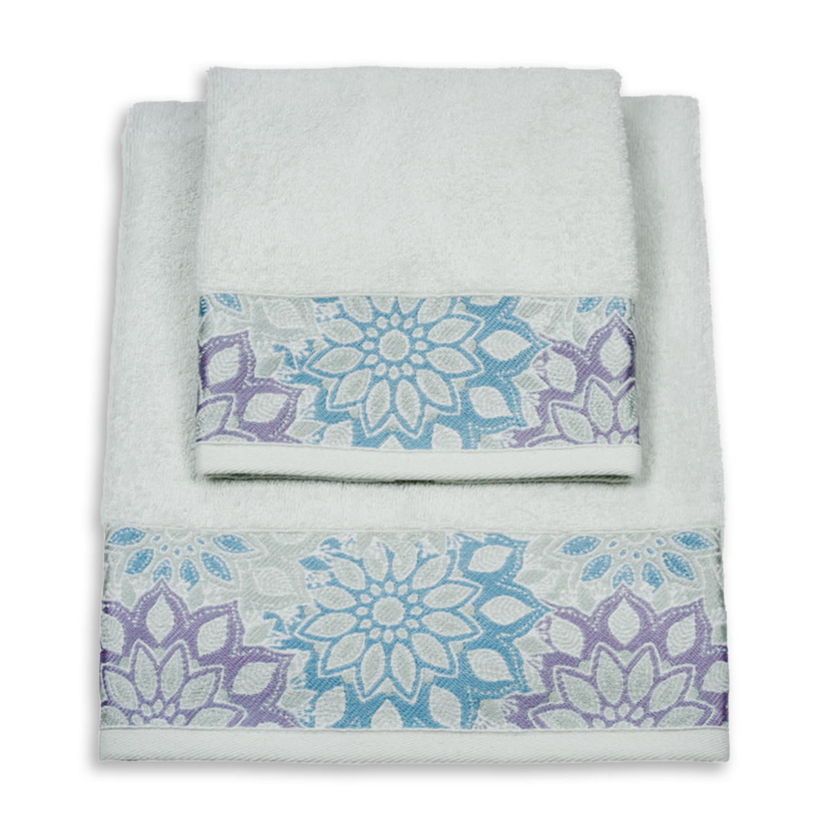 Vingi set asciugamani viso + ospite cotone Flowers