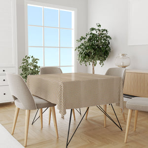 Tovaglia Sommaruga Francy no stiro rettangolare trama quadri dis D beige