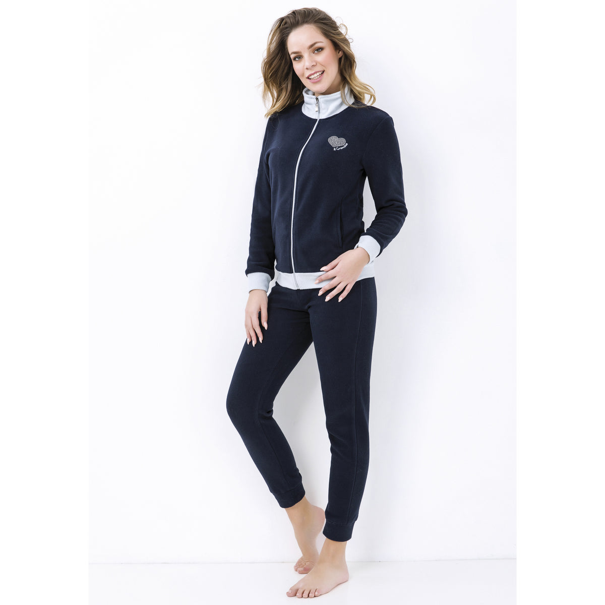 Tuta donna invernale Il Granchio GA6004 in caldo pile blu
