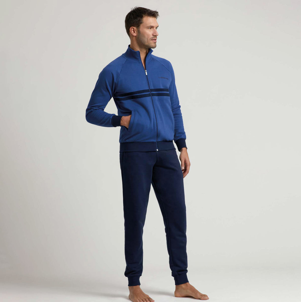Tuta uomo felpata full zip sportiva il granchio GA2012