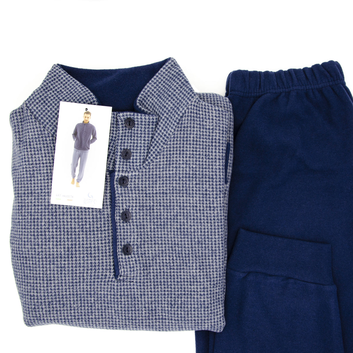 Pigiama uomo Gary H60078 punto milano collo alto