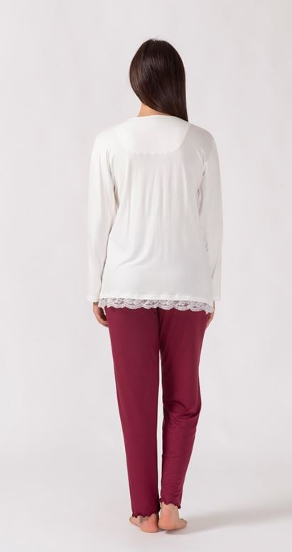 Pigiama Donna Gary 500065 Aperto Viscosa bordeaux