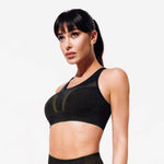 Reggiseno top sportivo Jadea fitness 110985 traspirante nero / lime