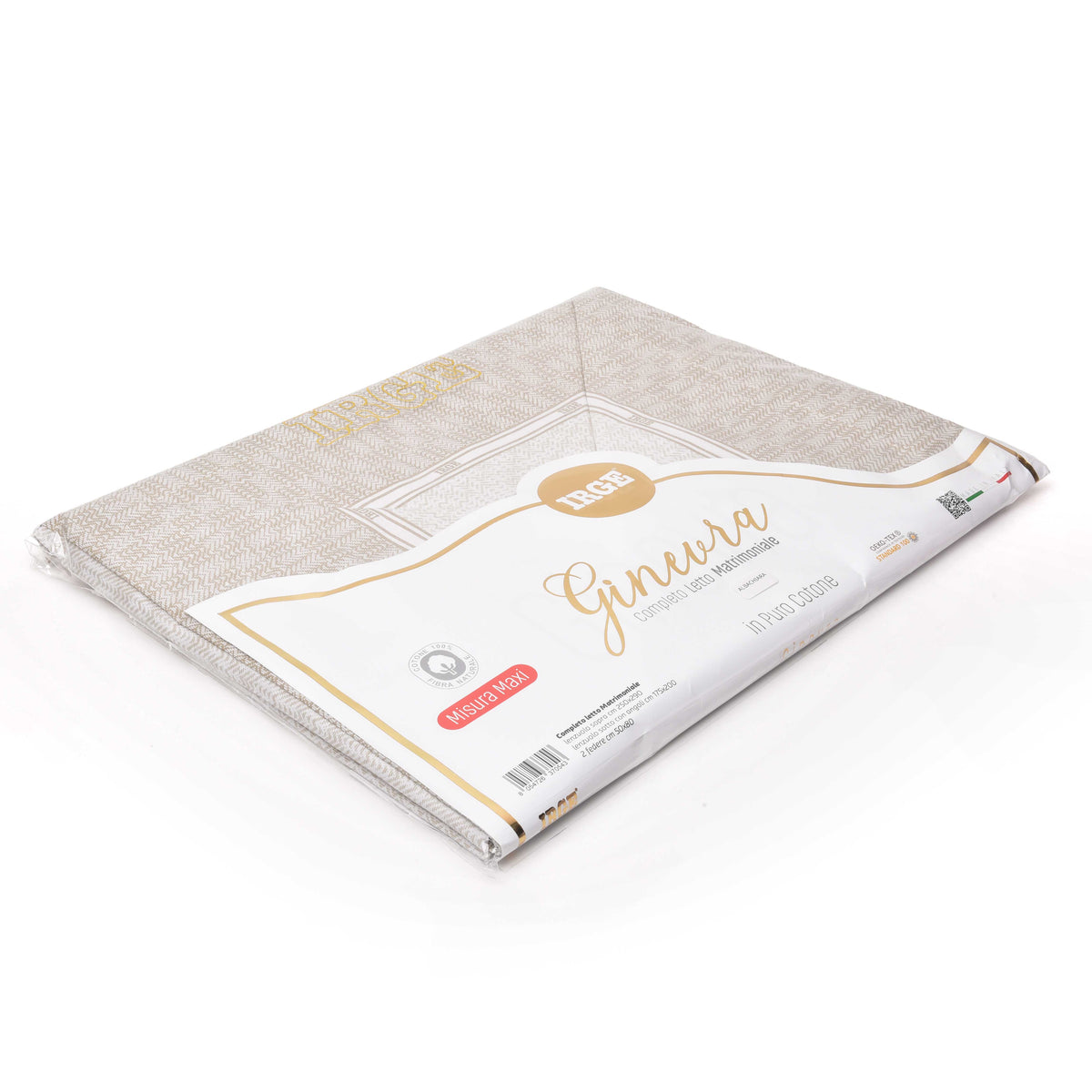 Completo letto 100% cotone Irge Ginevra fantasia Albachiara beige
