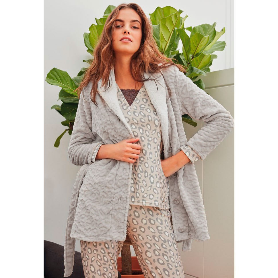 Pigiama donna in maglia maculato Gisela 3/1814 caldo cotone
