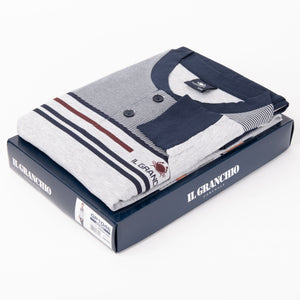 Pigiama uomo cotone primaverile Il Granchio GP1046 grigio melange