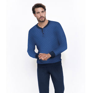 Pigiama uomo cotone leggero Il Granchio GP1039 bluette