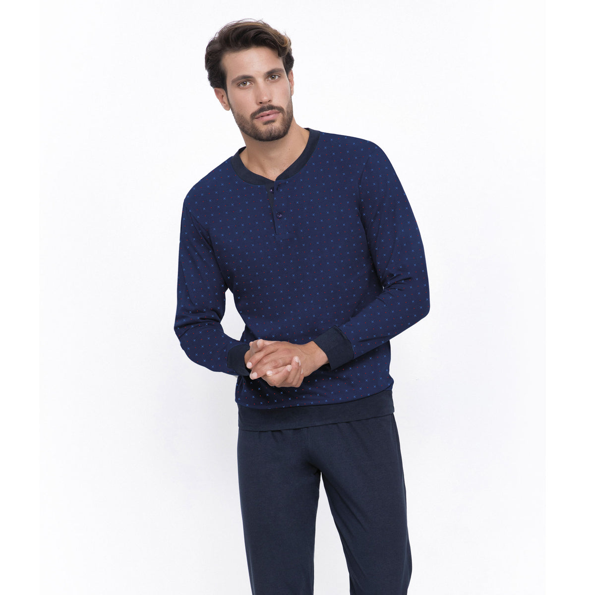 Pigiama uomo cotone leggero Il Granchio GP1039 azzurro blu