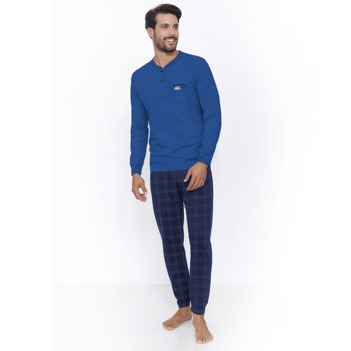 Pigiama uomo Il Granchio GP1040 in cotone bluette