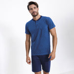 Pigiama uomo Il Granchio GP1047 corto estivo cotone bluette