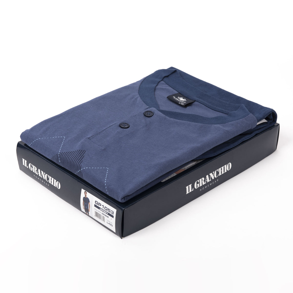 Pigiama uomo Il Granchio GP1053 corto estivo cotone denim