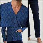 Pigiama uomo aperto collo pantalone dritto caldo cotone Il Granchio GP2058/A