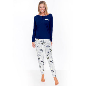 Pigiama donna blu lungo leggero Il granchio GP5001